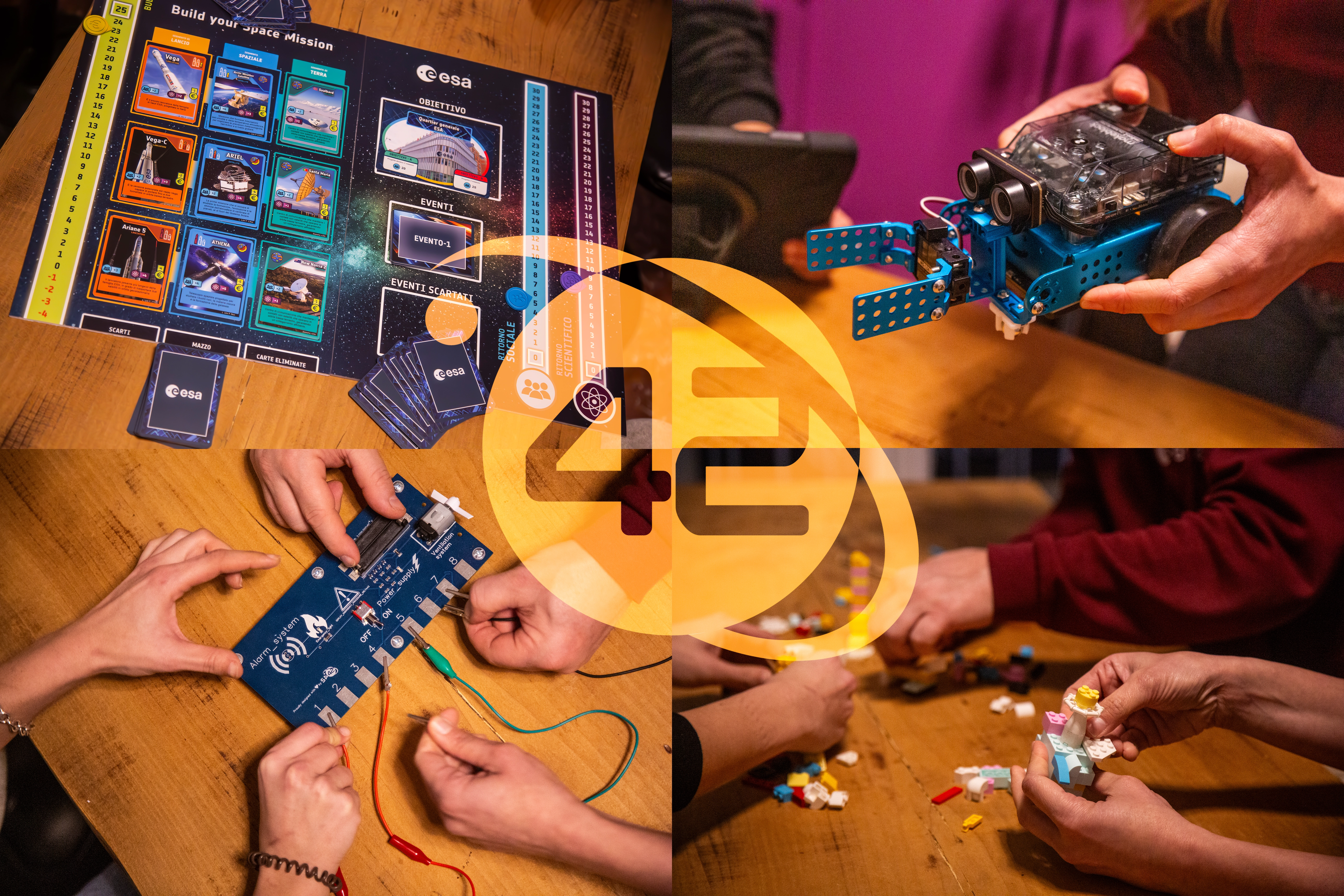 Team collaborating on a space mission challenge